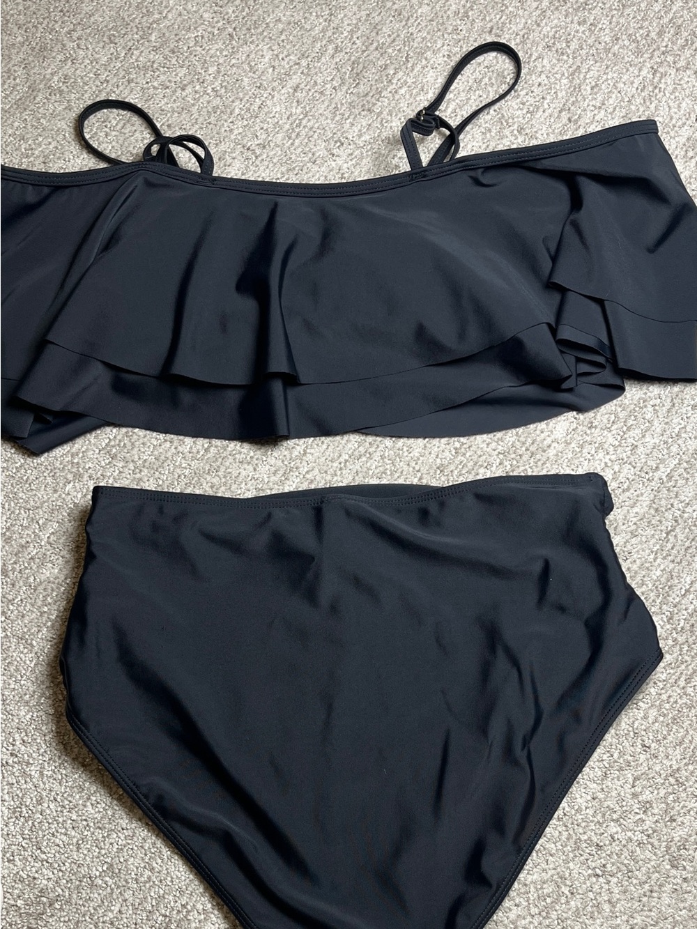 High Waisted Bikini Two Piece Swimsuit Tummy Control Ruffle Ruched L. 2762/bb17 - Picture 5 of 6